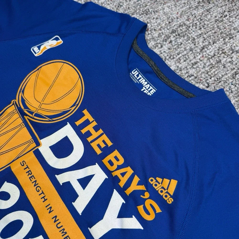 Adidas Shirt Mens Medium Golden State Warriors The Bay's Day 2017 NBA Champions